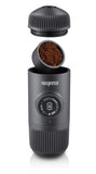 Wacaco Nanopresso Portable Espresso Maker, 18 Bar Manual Pressure, Travel Coffee Machine, Ground Coffee Compatible, No Electricity Needed, Black