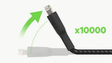 كابل شحن سريع من بيلكين، من نوع USB-A إلى Lightning، مضفر، بطول 0.15 متر - أسود