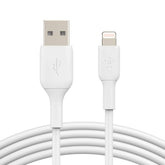 كابل شحن سريع من بيلكين، من نوع USB-A إلى Lightning، مصنوع من مادة PVC، بطول متر واحد - أبيض