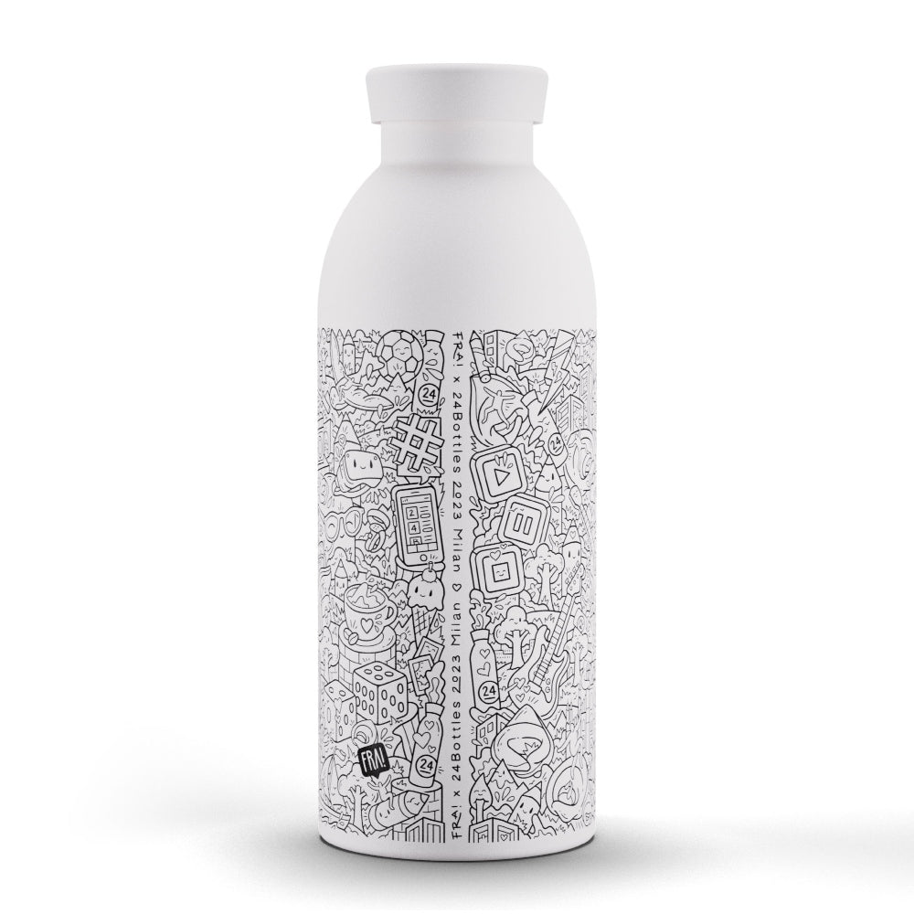 24BOTTLES Clima FRA Double Walled Stainless Steel Water Bottle - 500ml - White