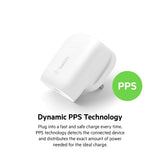 BELKIN BOOSTCHARGE PPS Wall Charger PD 3.0 30 Watts| Slim, Portable, LightWeight, Fast Charging for Apple iPhone 16/15 Series, iPads, Samsung Phones, Tablets - White