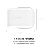 BELKIN BoostCharge Wall Charger 30W PD 3.0 PPS with USB-C to USB-C Cable| Slim, Portable, LightWeight, Fast Charging for Apple iPhone 16/15 Series, iPads, Samsung Phones, Tablets - White