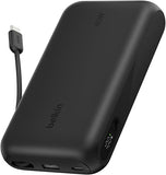 Belkin BoostCharge Power Bank 20K with Display | 45W PD Fast Charging, Integrated USB-C Cable, Digital Battery Display, For Laptops, Tablets & Smartphones, Black