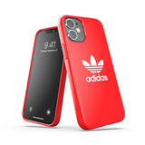 Adidas SNAP Apple iPhone 12 Mini Trefoil Case - Back cover w/ Trefoil Design, Scratch & Drop Protection w/ TPU Bumper, Wireless Charging Compatible - Scarlet