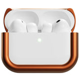 Arc Pulse Compatible with AirPods Pro Case (2024), Minimalist Protective Shock Absorption Aluminum Shells + Elastomer Inlays, Slide-On Fit Charging Case Cover -Matte Orange