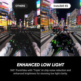 Insta360 X5 Stand Alone| 15M Waterproof 8K 360 Action Camera, Dual 1/1.28" Sensor, Low Light Capture, Wind Guard, Replaceable Lens, 185 Mins Battery Life, AI Editing, Auto Stabilization - Black