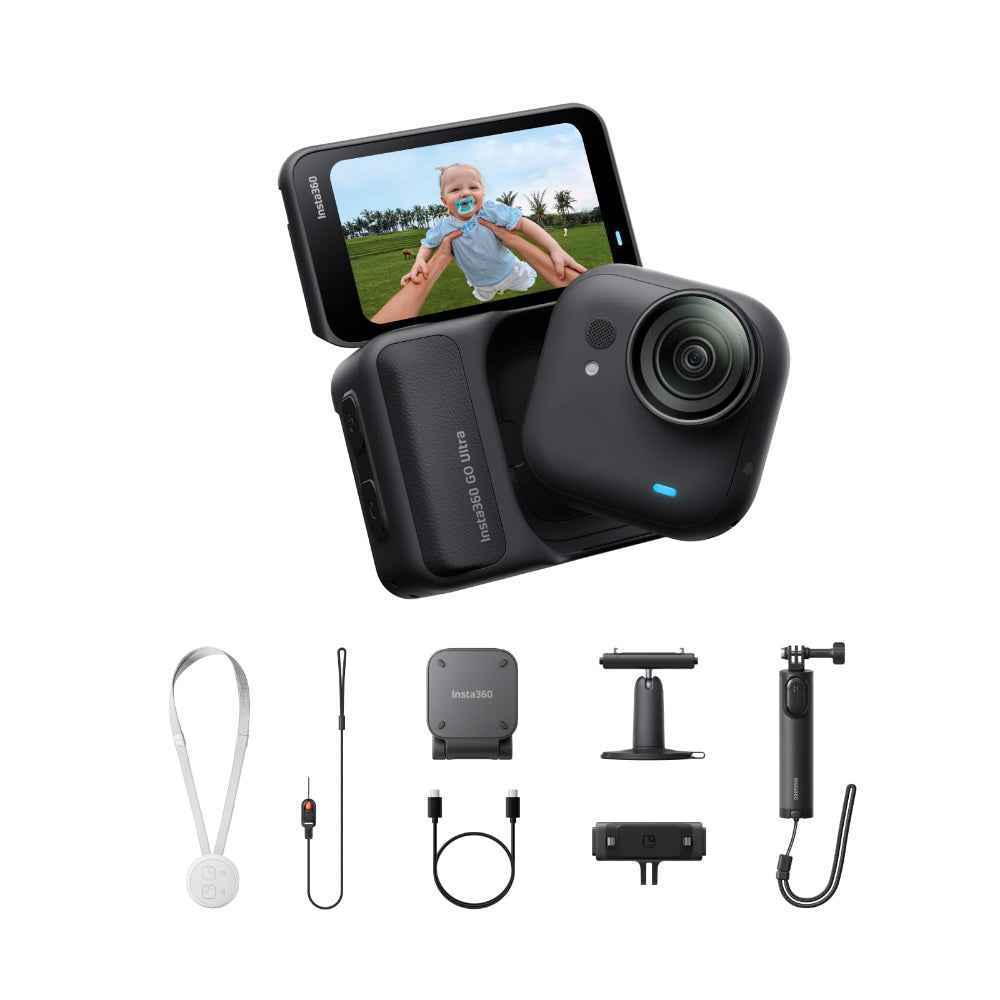 Insta360 GO Ultra Creator Bundle Midnight Black - Tiny 4K Cam, Lightweight & Portable, Low Light Excellence, Mount Anywhere, FlowState Stabilization, 200 Min Battery Life Artic White