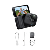Insta360 GO Ultra Standard Bundle| 4K Tiny Action Camera, Low-Light Capture, 10m Waterproof Wide-Angle, w/ Flip Screen FlowState Stabilization, Magnet Pendant, Clip for Travel & Vlogging, Black