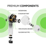 Belkin FREEDOM True Wireless Earbuds - Bluetooth Earphone Works w/ Apple Find My, 36 Hrs Battery Life, Powerful Bass, Advanced Noise Reduction, for iPhone 12/11 Pro/XS Max/Samsung/Huawei - White