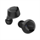 Belkin SoundForm Bolt True Wireless Earphones| Bluetooth 5.2 Earbuds, 28Hrs Playtime, 2 Mics, Clear Calls, IPX4 rating, Portable, Stereo HiFi Sound, Tap Control, for Apple/Android OS - Black