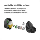 Belkin SoundForm Bolt True Wireless Earphones| Bluetooth 5.2 Earbuds, 28Hrs Playtime, 2 Mics, Clear Calls, IPX4 rating, Portable, Stereo HiFi Sound, Tap Control, for Apple/Android OS - Black