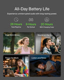 Belkin SoundForm Anywhere True Wireless Earbuds, Bluetooth 5.3, 26-Hour Battery, Multipoint Connection, IPX4 Water Resistant, Black