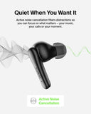 Belkin SoundForm Rhythm ANC Noise-Cancelling Earbuds| 8Hrs Playtime + 20Hrs w/ Charging Case, Clear Calls & Deep Bass, Lightweight Design & Water Resistant, Black