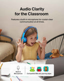 Belkin SoundForm Mini Wireless On-Ear Headphones for Kids| Safe Volume Limited, Up to 30Hrs Bluetooth Connection, Bulit-in Music & Call Controls w/ Mic, USB-C Charging, Blue