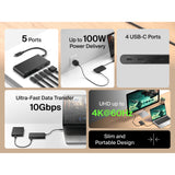 Belkin USB C Hub, 5-Port Hub w/ 4K HDMI Display @ 60Hz, 100W Power Delivery, Fast Data Transfer 10Gbps, USB C Multiport Adapter - Compatible with MacBook, iPad Pro, Chromebook, & More