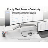 Belkin USB C Hub, 5-Port Hub w/ 4K HDMI Display @ 60Hz, 100W Power Delivery, Fast Data Transfer 5Gbps, USB C Multiport Adapter for MacBook, iPad Pro, Chromebook, & More - Upgraded HDMI 2.0 - Grey