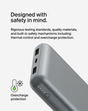 باور بانك بيلكين 20 كيلو أوم 15 واط، منفذ USB-C للإدخال، منفذ USB-A للإخراج، لون رمادي فلكي