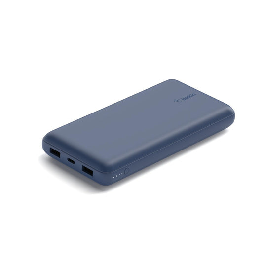 Belkin BOOSTCHARGE 20K Power Bank - Fast Charge 3 Ports (USB-C 1x, USB-A 2x) for Apple iPhone 14/13/12/11/XR/XS/X/8/7/6 Pro Max Plus Mini, iPad Pro/Air/Mini, Airpods & other USB-C Devices - Blue