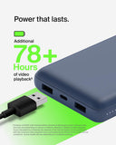 Belkin BOOSTCHARGE 20K Power Bank - Fast Charge 3 Ports (USB-C 1x, USB-A 2x) for Apple iPhone 14/13/12/11/XR/XS/X/8/7/6 Pro Max Plus Mini, iPad Pro/Air/Mini, Airpods & other USB-C Devices - Blue