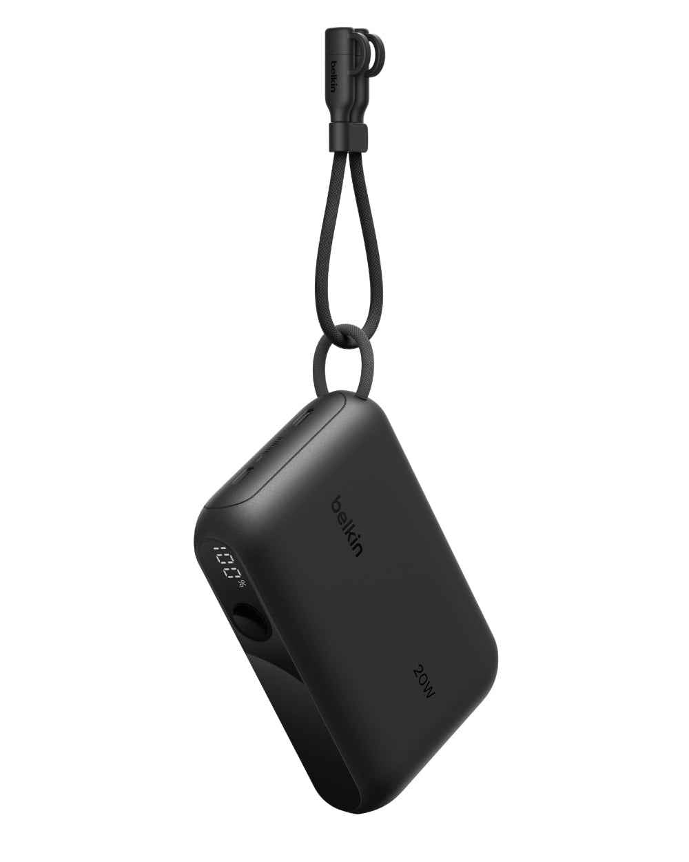 Belkin BoostCharge Power Bank 10K with Display| 20W Fast Charging 2x USB-C, Ports with Detachble USB-C Cable, TSA Approved Safe for Flying, Black