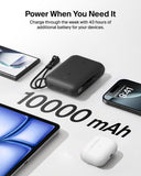 Belkin BoostCharge Power Bank 10K with Display| 20W Fast Charging 2x USB-C, Ports with Detachble USB-C Cable, TSA Approved Safe for Flying, Black