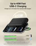Belkin UltraCharge Power Bank 10K | 45W Fast Charging, 20cm Integrated USB-C Cable, Digital Display, for iOS, Android SmartPhones, Tablets, EarBuds, Sand