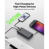 Belkin UltraCharge Pro Laptop Power Bank 25K | 158W Shared Output, Fast Charge Integrated 140W USB-C Cable, Digital Display, for MacBooks, Laptops, Tablets, SmartPhones, USB-C Devices, Charcoal