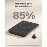 Belkin Slim Magnetic Power Bank 5K| Thin, Portable MagSafe Wireless & USB-C Charger, Strong Magnet, Pocket-Sized Power for iPhone & USB-C Devices, TSA Approved - Black