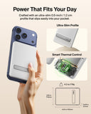 Belkin BoostCharge Qi2 Slim Magnetic Power Bank 5K with KickStand| Fast Wireless & USB-C Charging, TSA Approved Travel Compliant, for iPhone & Compatible Magnetic Cases, White