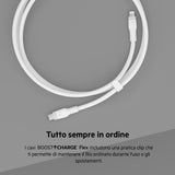 كابل بيلكين بوست تشارج فليكس USB-C إلى لايتنينج - 3 أمتار - أبيض