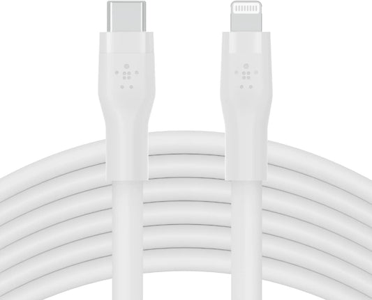 كابل بيلكين بوست تشارج فليكس USB-C إلى لايتنينج - 3 أمتار - أبيض