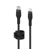Belkin BOOST?CHARGE Pro Flex USB-C to Lightning Cable 1 Meter - MFi Certified, 25x more Heavy Duty, Includes Cable Clip, for Apple iPhone 13/12/11 Pro/Pro Max/Mini/X/8/8 Plus/iPad/Airpods - Black