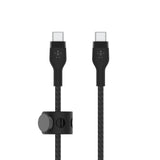 Belkin BoostCharge Pro Flex Braided USB-C to USB-C Charge & Sync Cable 1M| Fast Charge Power Delivery, Heavy Duty, for Apple MacBook Air/Pro, iPad Pro/Air/Mini, Samsung Galaxy S23/22 Ultra - Black