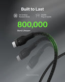 Belkin BoostCharge Pro Flex silicone USB-C Cable, USB-IF certified USB C to USB type C Fast Charging for iPhone 15, Samsung Galaxy S23, iPad, MacBook, Note, Pixel, more - 1m, 2pack, black/white
