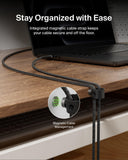 كابل بيلكين - سيليكون مضفر - من نوع C إلى C - 2.0 - 1 متر - أسود / أبيض - عبوة من قطعتين