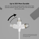 Belkin BoostCharge Pro Flex Braided USB-C to USB-C Charge & Sync Cable 1M| Fast Charge Power Delivery, Heavy Duty, for Apple MacBook Air/Pro, iPad Pro/Air/Mini, Samsung Galaxy S23/22 Ultra - White