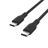 كابل شحن سريع من بيلكين، من نوع USB-C إلى USB-C، مضفر، بطول 3 أمتار - أسود