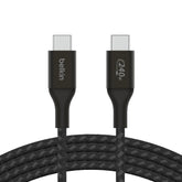 كابل بيلكين من النوع C إلى C مضفر، 240 واط، 1 متر، أسود