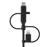 Belkin BoostCharge Universal 3-in-1 Cable 15W (USB-A cable with USB-C, Micro-USB and Lightning connectors) 1M| Universal Charge & Sync Cable, for Apple iOS, Android, and Micro USB devices - Black