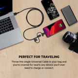 Belkin BoostCharge Universal 3-in-1 Cable 15W (USB-A cable with USB-C, Micro-USB and Lightning connectors) 1M| Universal Charge & Sync Cable, for Apple iOS, Android, and Micro USB devices - Black