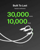 BELKIN BoostCharge Pro 2-in-1 Cable(1.5m)| USB-C + Lightning Connector, Strong Braided Nylon, Ideal for iPhone 16/15/14/13/12/11/x/8, iPad/iPad Pro, Airpods, Samsung, Android devices and more - White