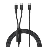 Belkin BoostCharge Pro 2-in-1 USB C to USB C Charger Cable 140W, Braided Dual Charging Cable - Fast-Charging Combo Cord with Smart Power Sharing for MacBook, iPhone, iPad, Samsung, Pixel, etc - Black