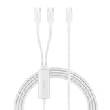 Belkin BoostCharge Pro 2-in-1 USB C to USB C Charger Cable 140W, Braided Dual Charging Cable - Fast-Charging Combo Cord with Smart Power Sharing for MacBook, iPhone, iPad, Samsung, Pixel, etc - White