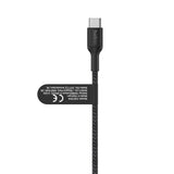 Belkin BoostCharge Pro 2-in-1 USB C to USB C Charger Cable 140W, Braided Dual Charging Cable - Fast-Charging Combo Cord with Smart Power Sharing for MacBook, iPhone, iPad, Samsung, Pixel, etc - Black