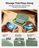 Belkin Gaming Travel Case for Nintendo Switch 2, Water-Resistant Protective Carrying Case, Game Card Storage, Hidden AirTag Pocket, Sage