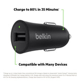 BELKIN BOOST UP Quick Charge 3.0 Car Charger with USB-A to USB-C Cable USB Type-C