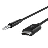Belkin RockStar USB-C to 3.5mm Aux Cable| 3-Ft Audio Cable, PVC Jacket with Aluminum Heads, Heavy Duty, for iPhone 15, Samsung Galaxy S23, Z Fold, iPad, MacBook, Pixel, more - Black