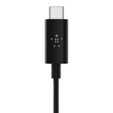 Belkin RockStar USB-C to 3.5mm Aux Cable| 3-Ft Audio Cable, PVC Jacket with Aluminum Heads, Heavy Duty, for iPhone 15, Samsung Galaxy S23, Z Fold, iPad, MacBook, Pixel, more - Black