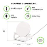 Belkin - Boost Up Wireless Charging Stand 10W with 1.2 m cable and AC adapter - White