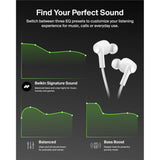 Belkin SoundForm ANC Wired USB-C Earbuds, Active Noise Cancellation, Hi-Res Audio, Built-In Microphone, IPX5 Water Resistant, White